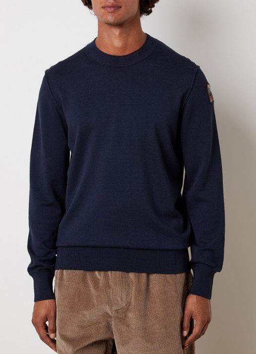 Parajumpers Braw fijngebreide pullover met logo - detail 3 donkerblauw