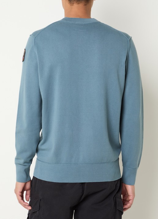 Parajumpers Braw sweater met logo - achterkant 4 staalblauw