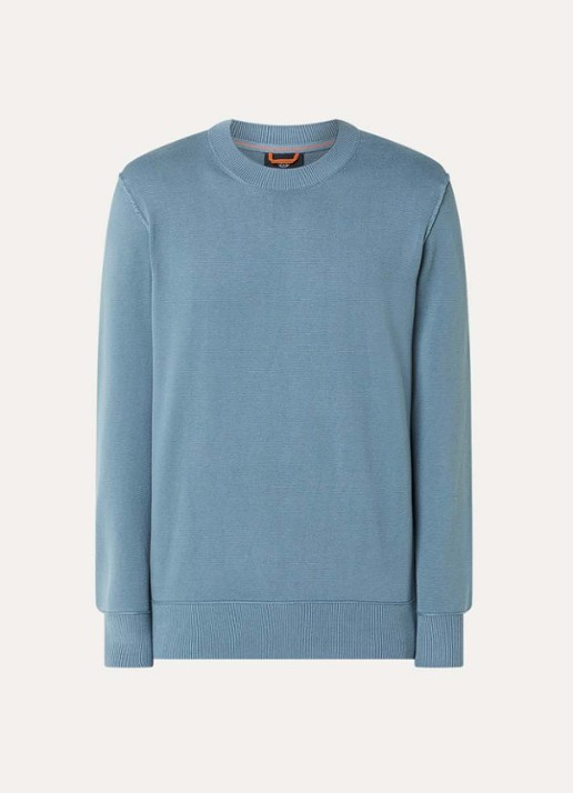 Parajumpers Braw sweater met logo - voorkant staalblauw