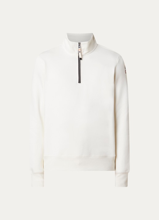 Parajumpers Broad sweater met halve rits - voorkant creme