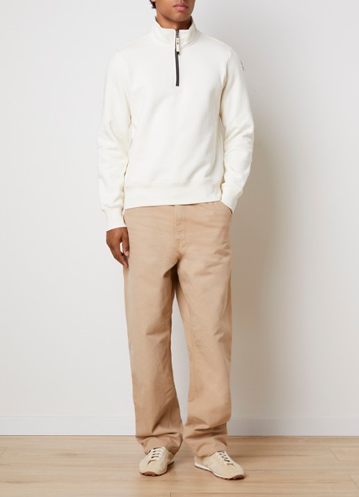 Parajumpers Broad sweater met halve rits - voorkant 2 creme
