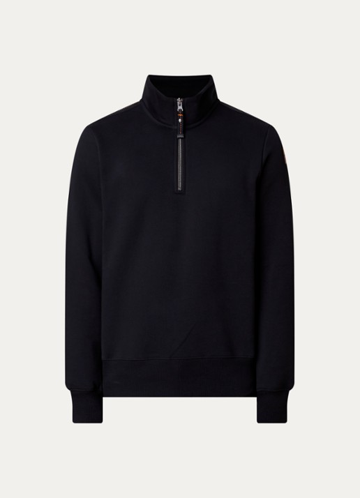 Parajumpers Broad sweater met halve rits - voorkant zwart