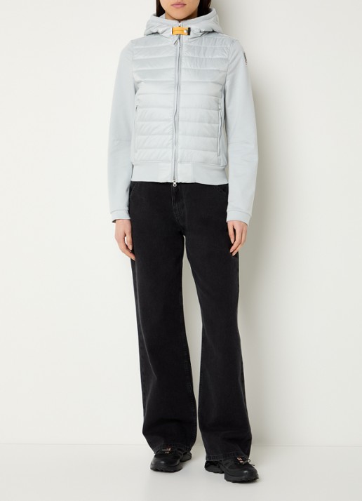 Parajumpers Caelie gewatteerd jack met capuchon - voorkant 3 wit