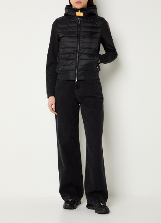 Parajumpers Caelie gewatteerd jack met capuchon - voorkant 2 zwart