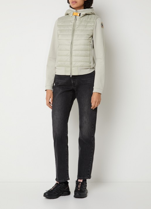 Parajumpers Caelie gewatteerd jack met capuchon - voorkant 3 groen