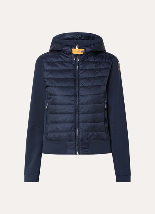 Parajumpers Caelie gewatteerd jack met capuchon - voorkant donkerblauw