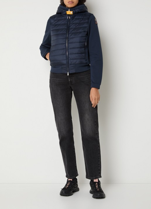 Parajumpers Caelie gewatteerd jack met capuchon - voorkant 2 donkerblauw