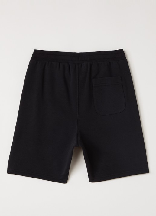 Parajumpers Cairo straight fit korte joggingbroek met logo - voorkant 3 zwart