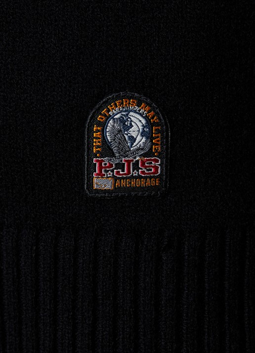 Parajumpers Caldonazzo fijngebreide trui in wolblend met halve rits - detail 2 zwart