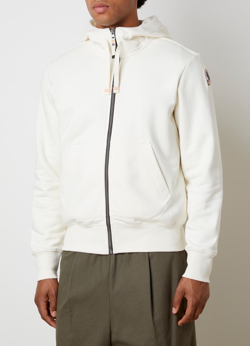 Parajumpers Charlie sweatvest met logoborduring - detail 4 creme