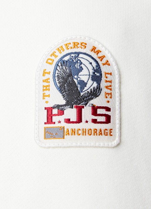 Parajumpers Charlie sweatvest met logoborduring - detail 6 creme