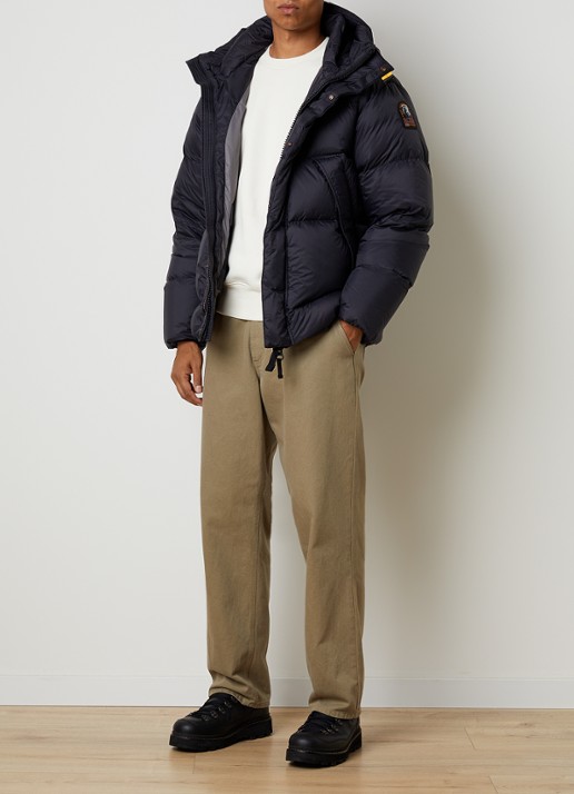 Parajumpers Cloud puffer jas met donsvulling en ritszakken - voorkant 3 zwart