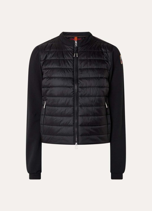 Parajumpers Corina sweatvest met gewatteerd voorpand en ritszakken - voorkant 3 zwart