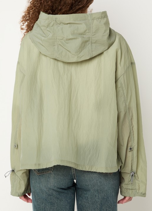 Parajumpers Eka  windjack met logoborduring en capuchon - achterkant 4 lindegroen