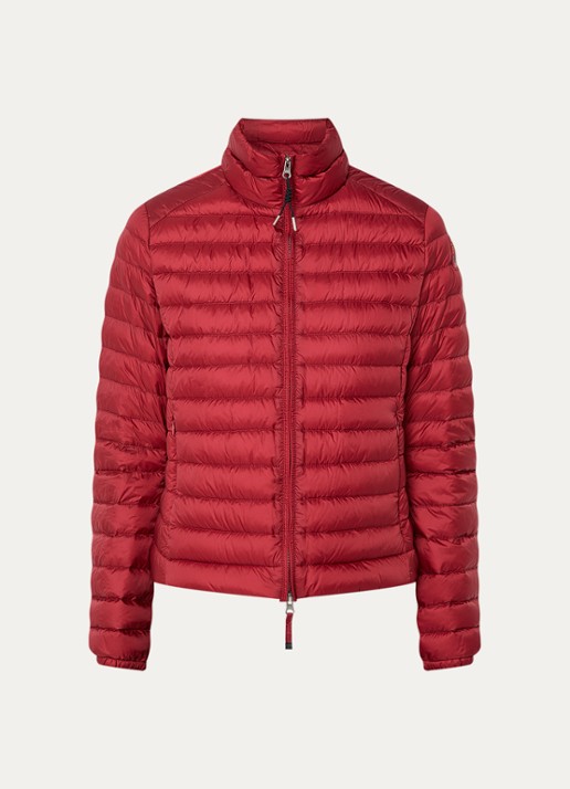 Parajumpers Emilia puffer jack met donsvulling - voorkant bordeauxrood