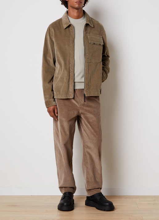 Parajumpers Galross overshirt van corduroy - voorkant 4 zand