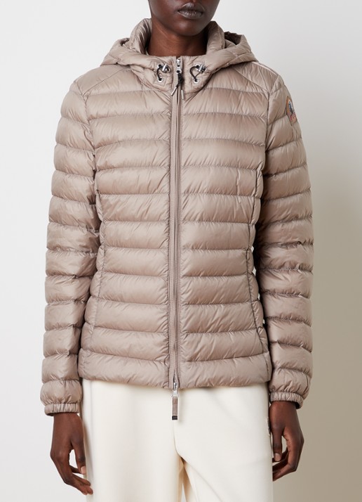 Parajumpers Genie puffer jack met donsvulling en ritszakken - detail 4 donkerbeige