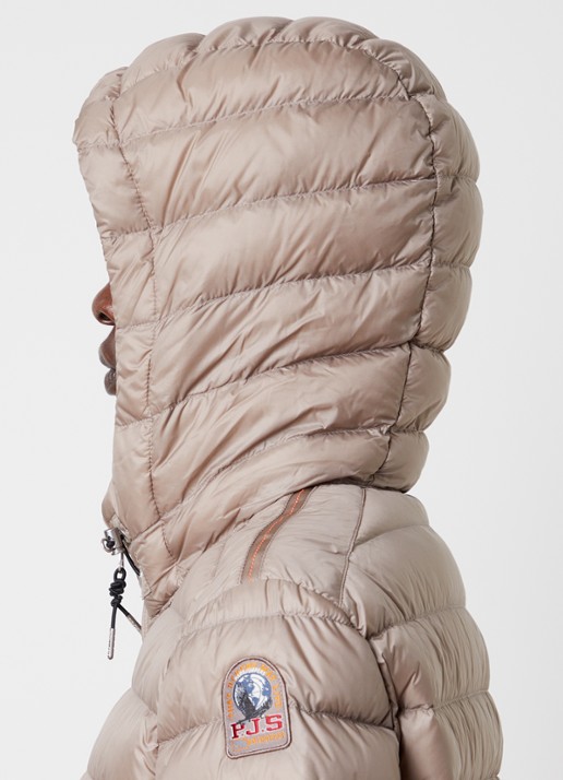 Parajumpers Genie puffer jack met donsvulling en ritszakken - detail 5 donkerbeige