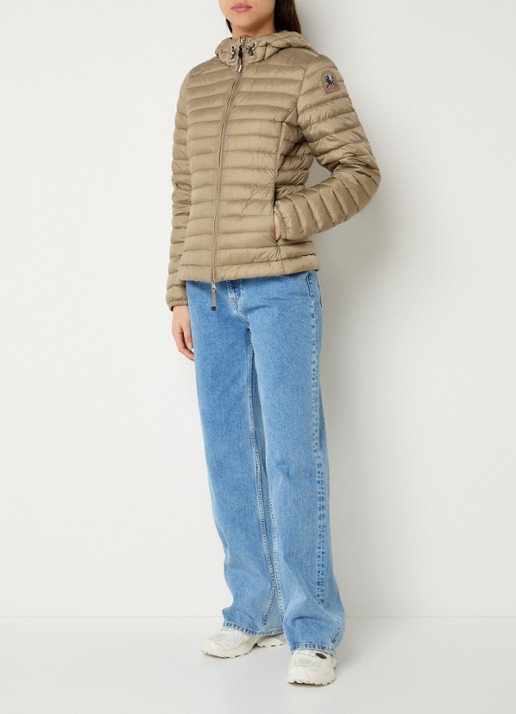 Parajumpers Genie puffer jack met donsvulling - voorkant 2 mosgroen