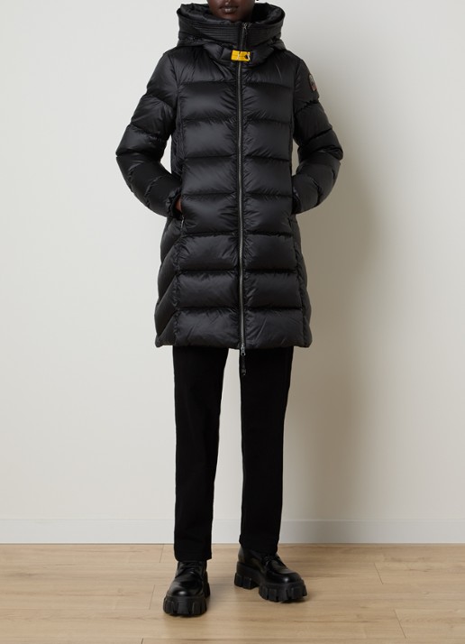 Parajumpers Gewatteerde puffer jas met donsvulling - voorkant 6 zwart
