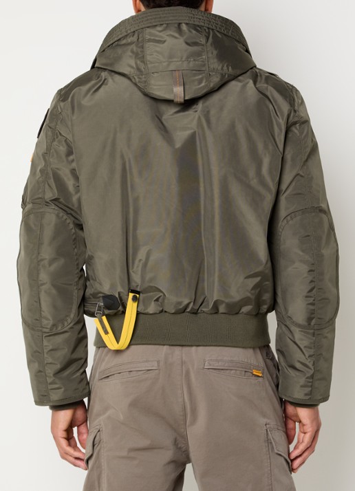 Parajumpers Gobi gewatteerd bomberjack met donsvulling en logoborduring - achterkant 3 olijfgroen