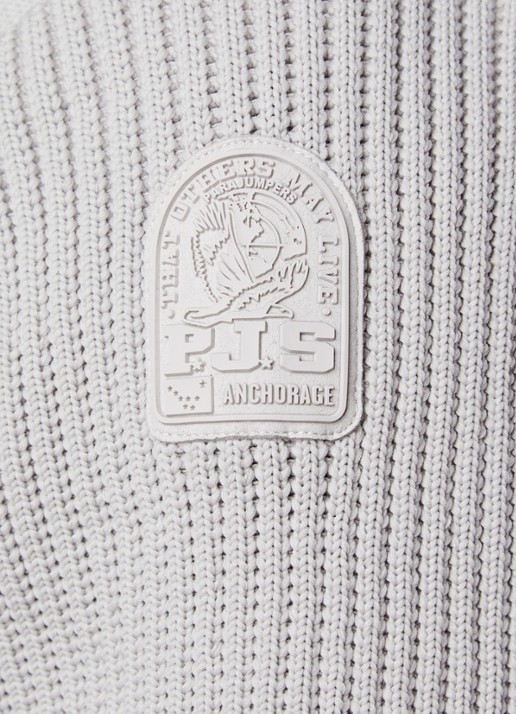Parajumpers Grofgebreid vest met borstzak - detail 3 lichtgrijs
