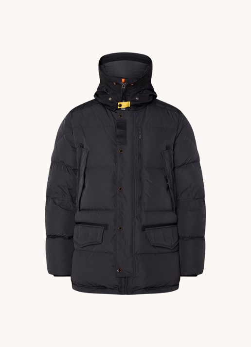 Parajumpers Harraseeket gewatteeerd jack met donsvulling en logo  - voorkant 3 zwart