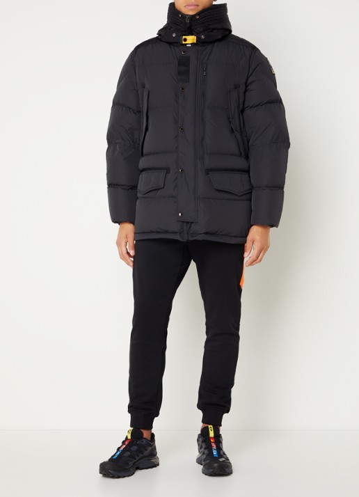 Parajumpers Harraseeket gewatteeerd jack met donsvulling en logo  - voorkant 4 zwart