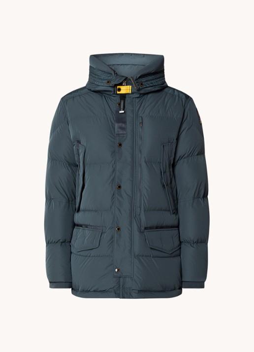 Parajumpers Harraseeket gewatteeerd jack met donsvulling en logo  - voorkant petrol