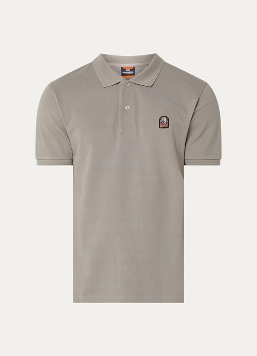 Parajumpers Hobart regular fit polo met logoborduring - voorkant 2 grijs