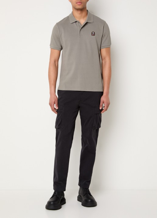 Parajumpers Hobart regular fit polo met logoborduring - voorkant 3 grijs