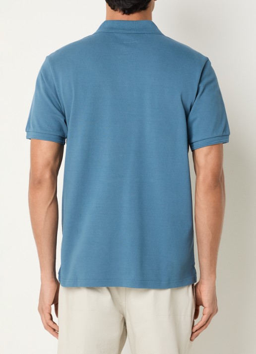 Parajumpers Hobart regular fit polo met logoborduring - achterkant blauw