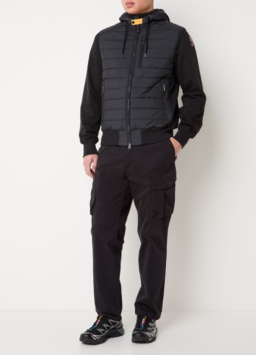 Parajumpers Ivor gewatteerd jack met logoborduring - voorkant 3 zwart