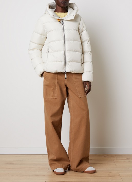 Parajumpers Jinny jas met donsvulling en steekzakken - voorkant 3 wit