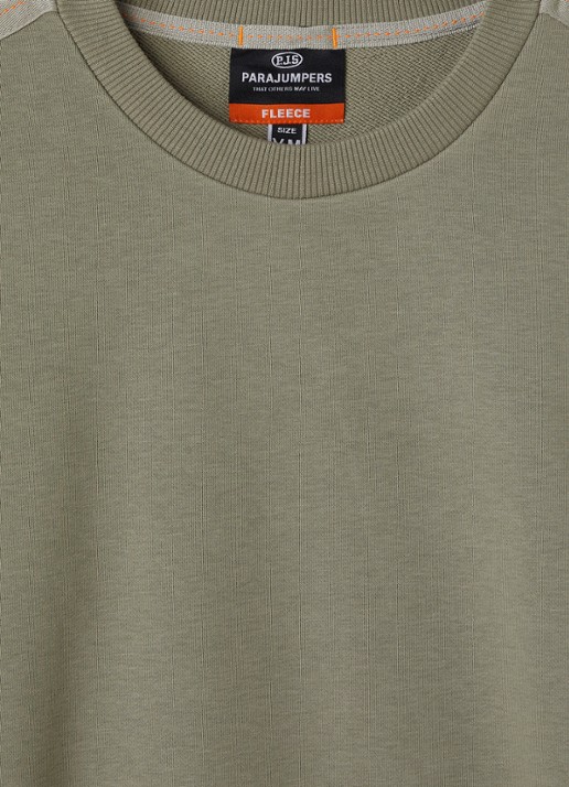 Parajumpers K2 sweater met logo - detail olijfgroen