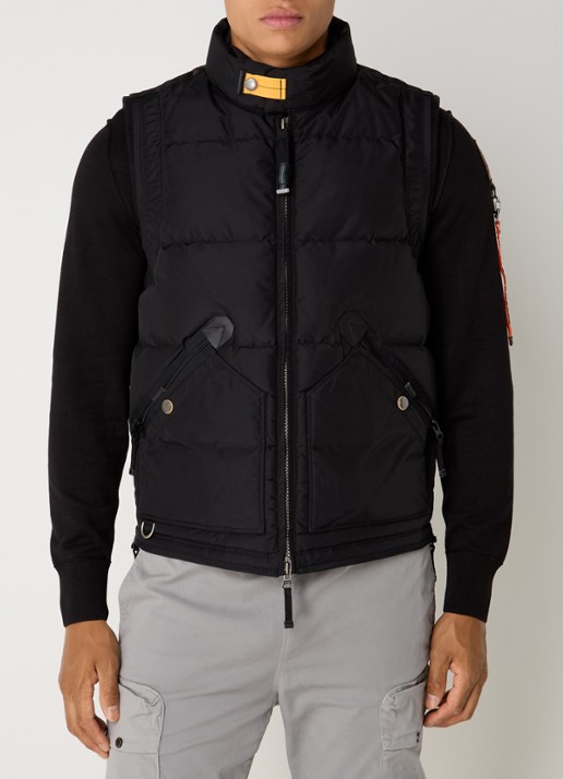 Parajumpers Kobuk gewatteerde bodywarmer met donsvulling - detail 4 zwart