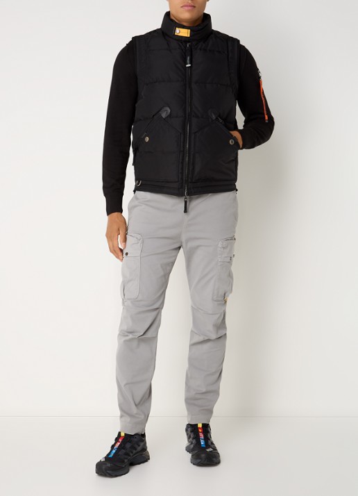 Parajumpers Kobuk gewatteerde bodywarmer met donsvulling - voorkant 3 zwart