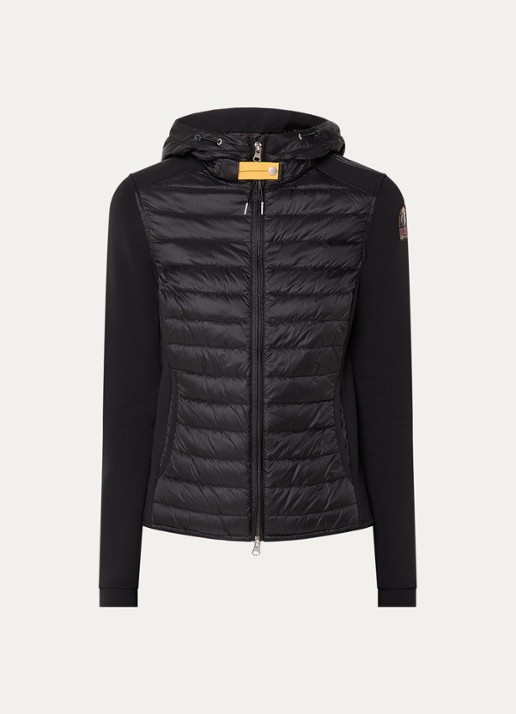Parajumpers Kym gewatteerde jack met donsvulling en capuchon - voorkant 2 zwart