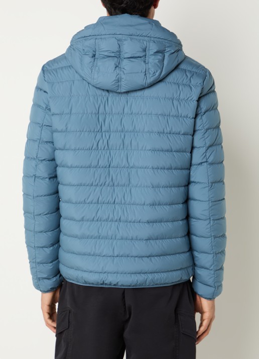 Parajumpers Last Minute gewatteerd jack met donsvulling en capuchon - achterkant 3 staalblauw