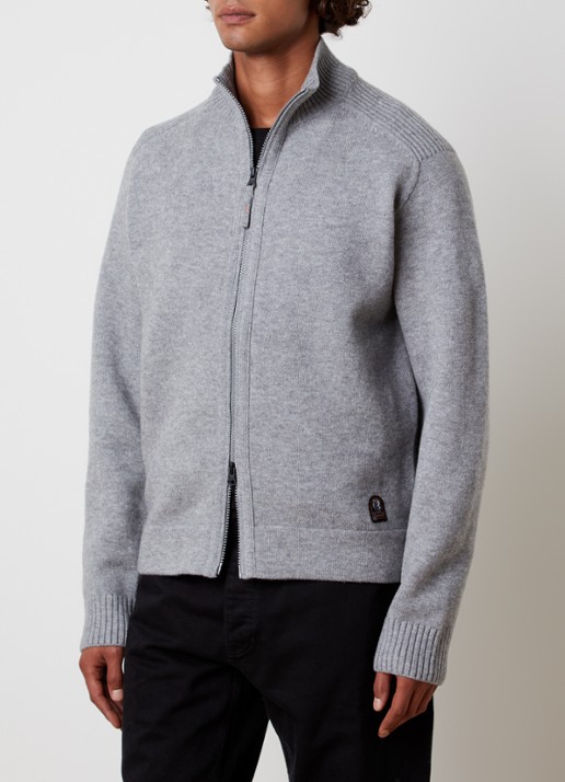 Parajumpers Levico fijngebreid vest in wolblend met col