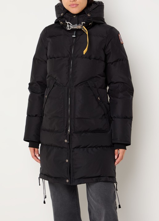 Parajumpers Long Bear gewatteerde jas met donsvulling en afneembare capuchon - detail 2 zwart