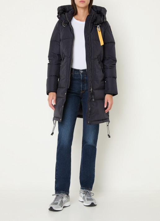 Parajumpers Long Bear gewatteerde jas met donsvulling en afneembare capuchon - voorkant 4 donkerblauw