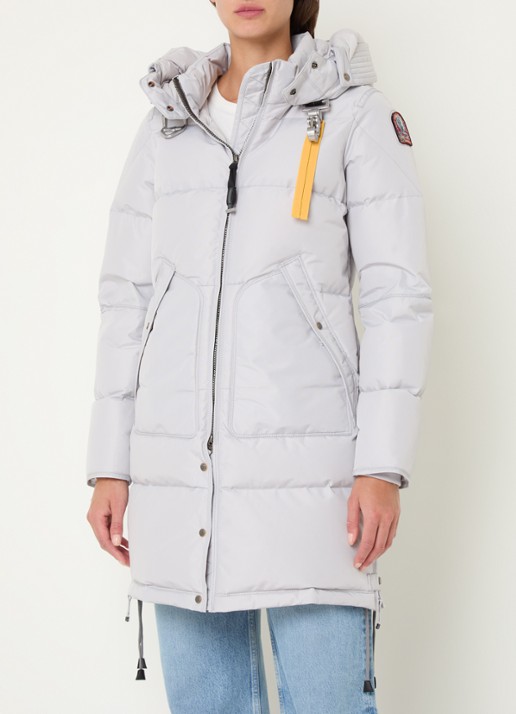 Parajumpers Long Bear gewatteerde jas met donsvulling en afneembare capuchon - detail 2 lichtgrijs