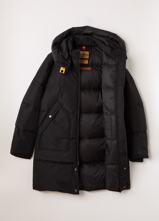 Parajumpers Long Bear puffer jack met donsvulling - voorkant 2 zwart