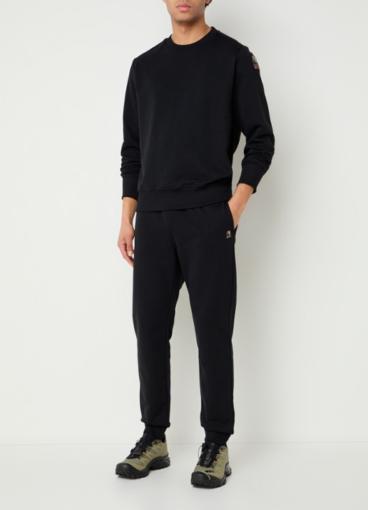 Parajumpers Makalu tapered fit joggingbroek met logo - voorkant 2 zwart