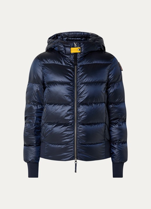Parajumpers Mariah puffer jack met donsvulling en capuchon - voorkant 2 donkerblauw