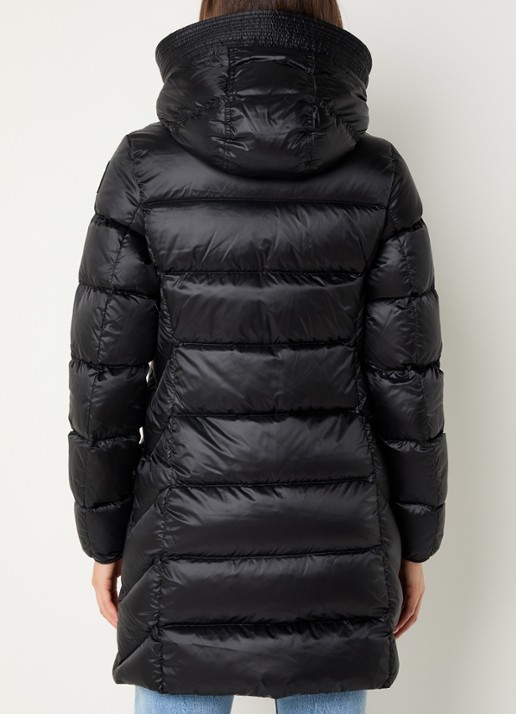 Parajumpers Marion longline puffer jas met donsvulling en capuchon - achterkant 4 zwart