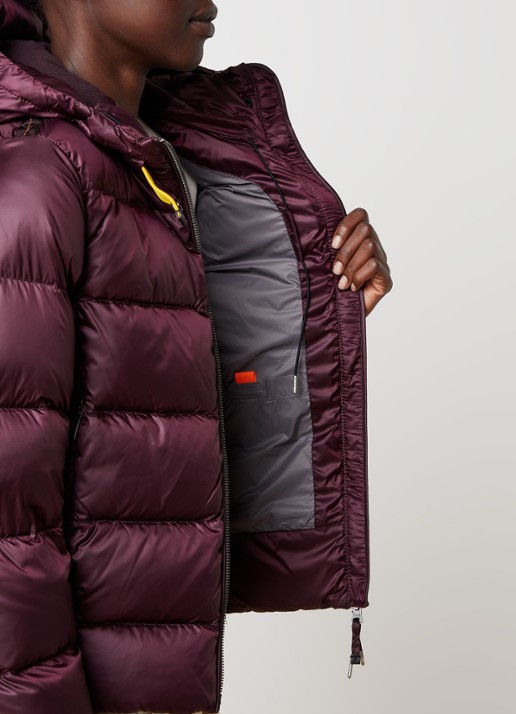 Parajumpers Marion puffer jack met donsvulling - detail 3 aubergine