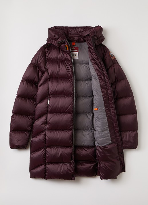 Parajumpers Marion puffer jack met donsvulling - voorkant 2 bordeauxrood