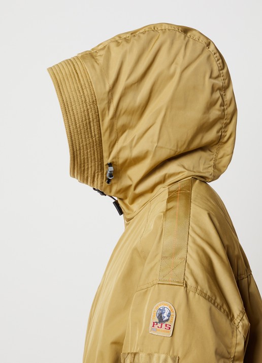 Parajumpers Naadz gewatteerde jack donsvulling en capuchon - detail 2 mosgroen
